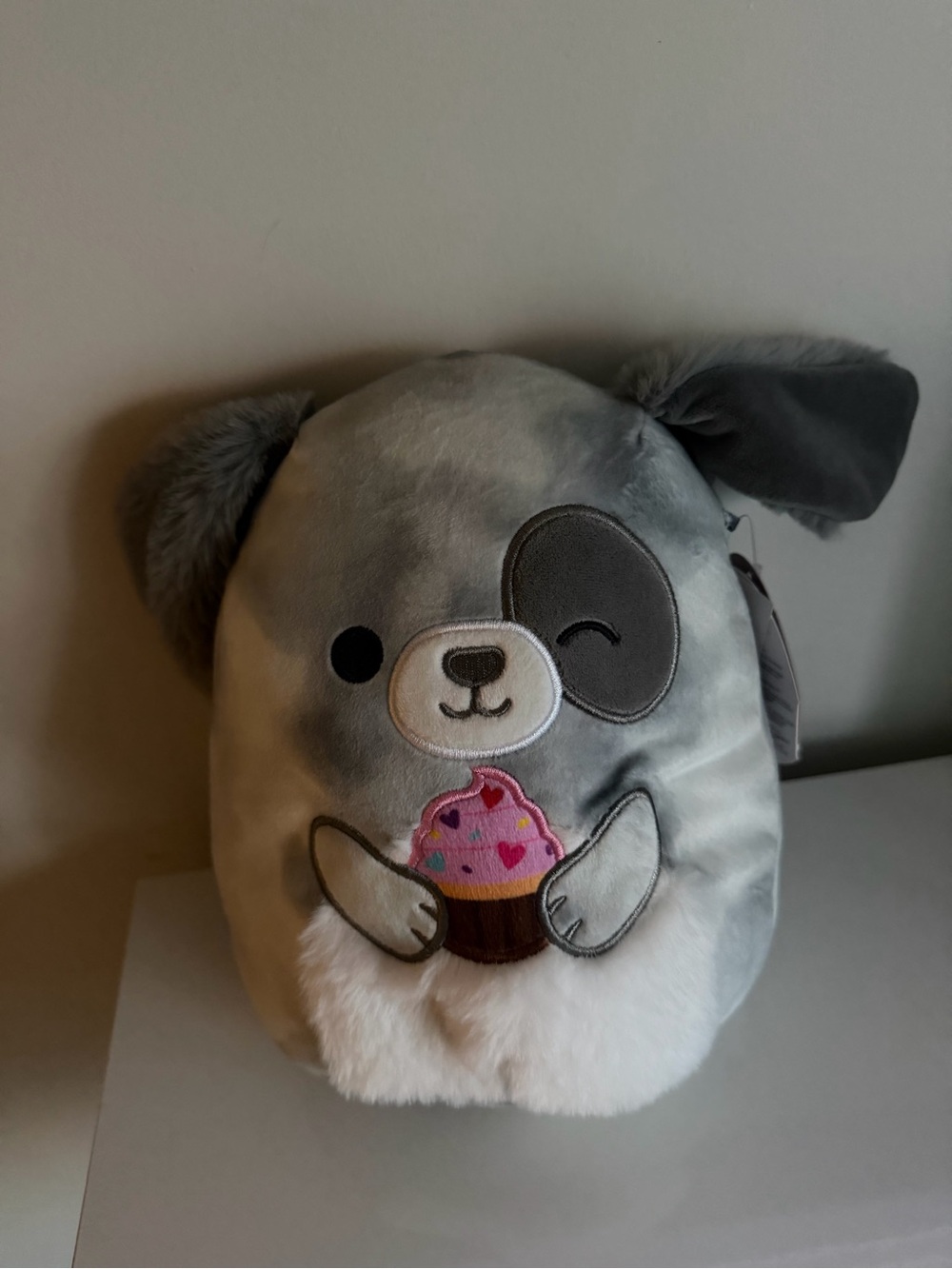 Squishmallows Gray and White Gustavus Plush Dog